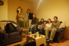 Daniel, Rob, Sarah, Lindsay, Suzanne, Henry, Shirley, Matthew, Shirley's House, Meole Village, Shrewsbury